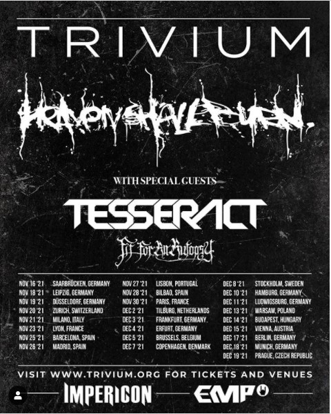trivium heaven shall burn 2021
